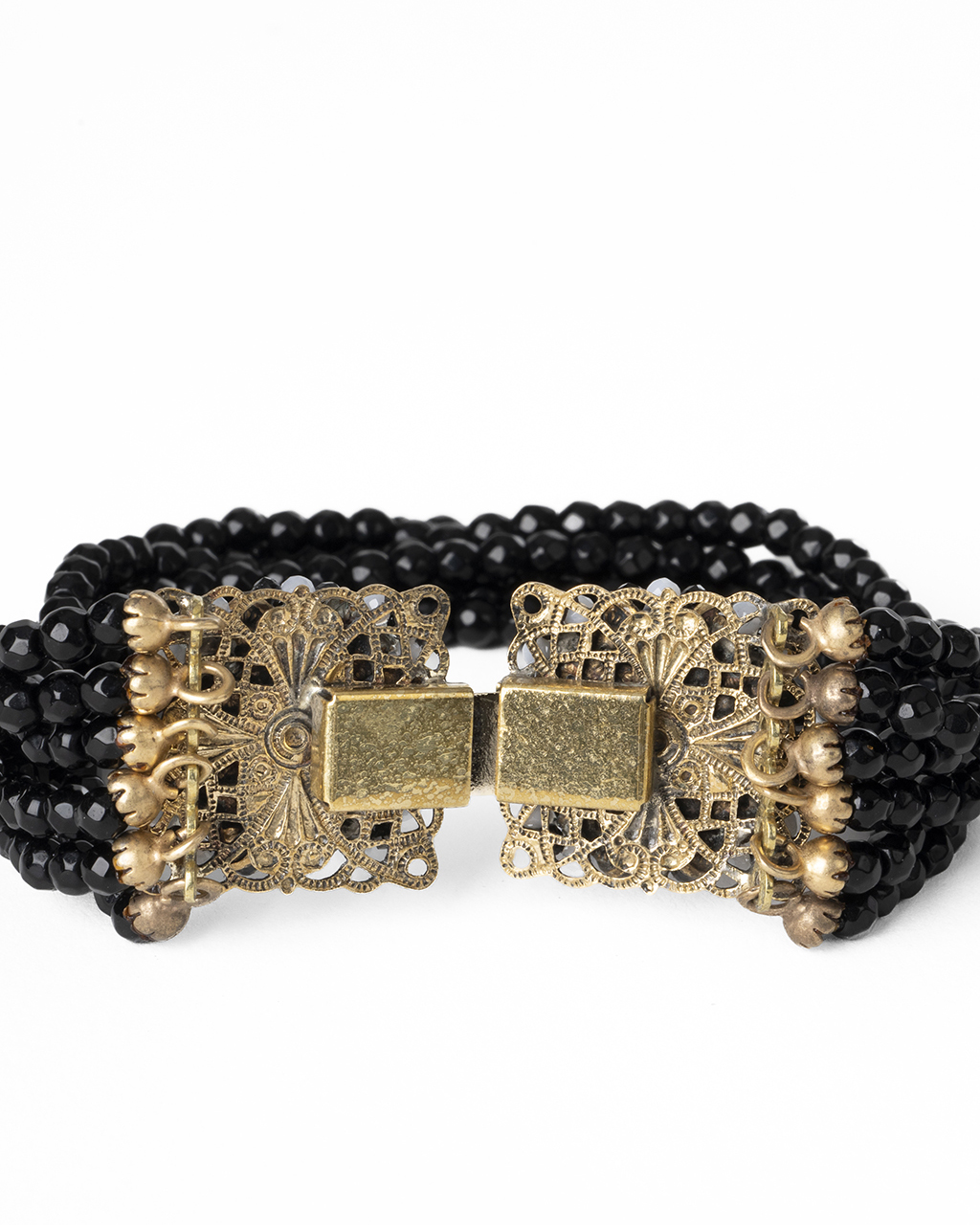 Retro bracciale in filigrana d'ottone con chiusura a cassetta e saldature in argento